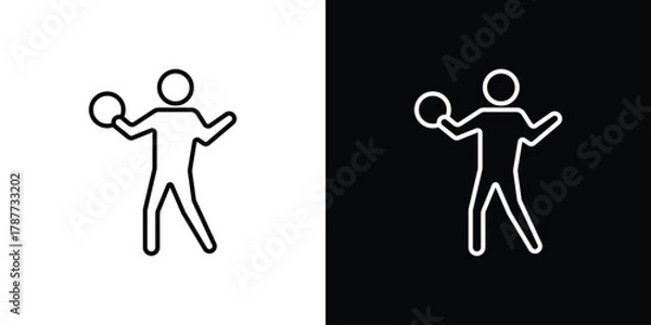 Fototapeta Dodgeball icon - stroke design. pixel perfect editable line icons