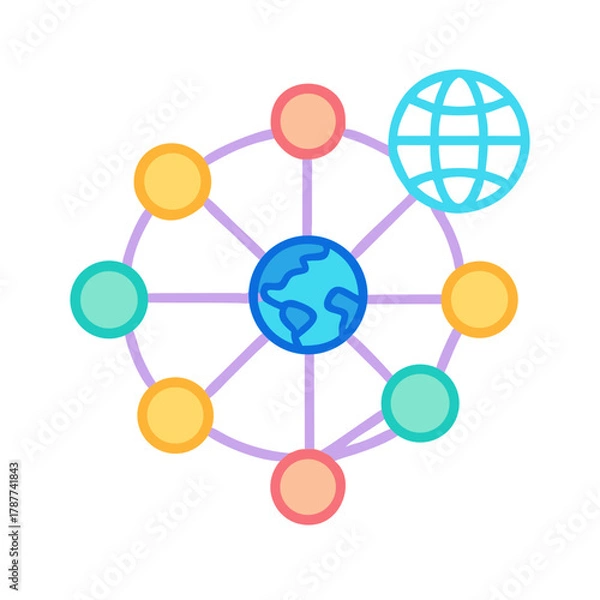 Fototapeta Business Network Connection Icon