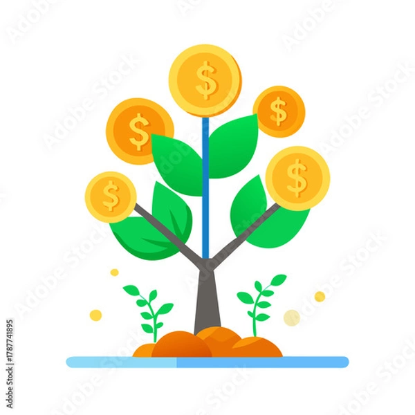 Obraz Business Growth Tree Icon
