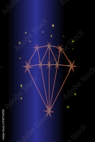 Obraz Smart Gem Constellation Digital Night Design.eps