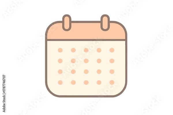 Obraz Minimalist calendar symbol with soft pastel colors and rounded corners