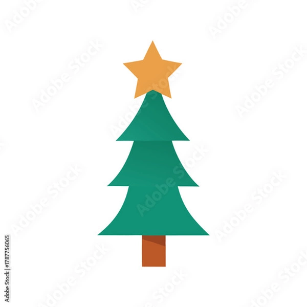 Obraz Christmas tree vector design for festive and holiday decor