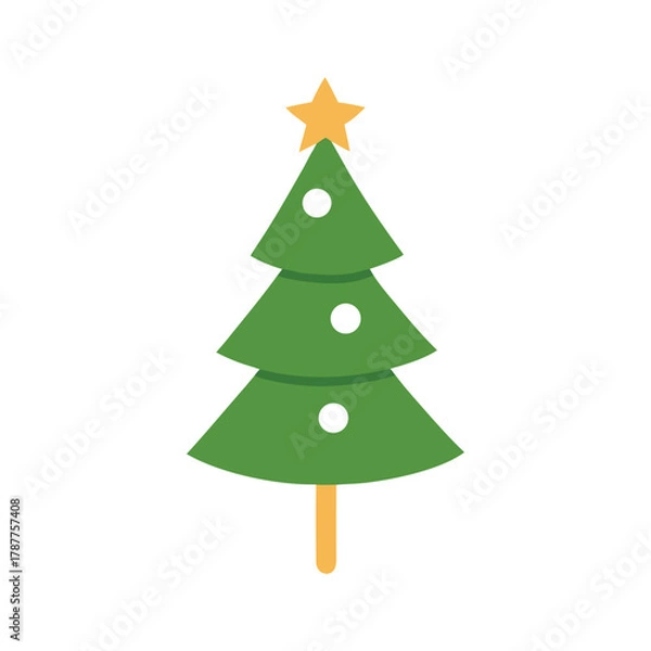 Obraz Christmas tree vector design for festive and holiday decor