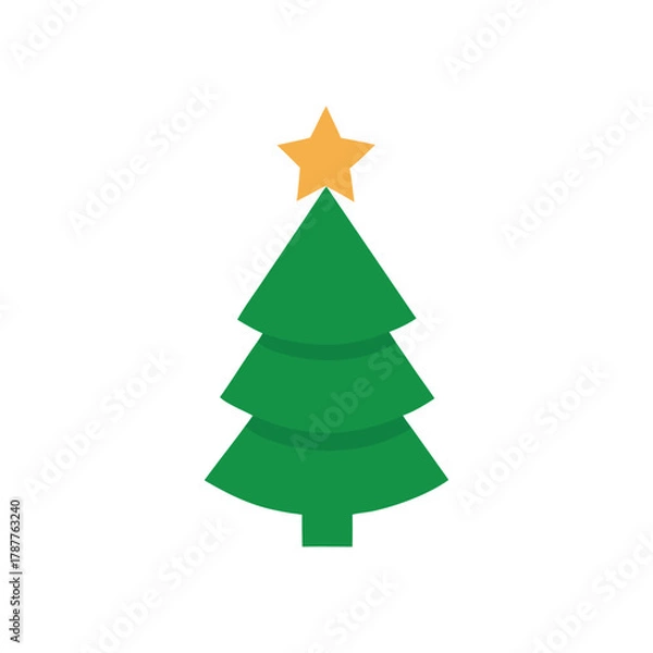 Obraz Christmas tree vector design for festive and holiday decor