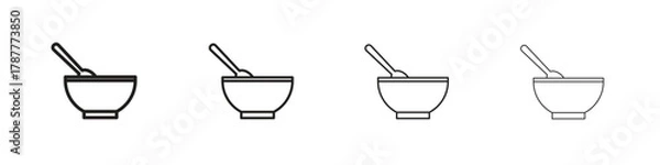Fototapeta Cereal icon outline symbol. Editable Stroke collection.
