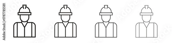 Fototapeta Labour icon outline symbol. Editable Stroke collection.