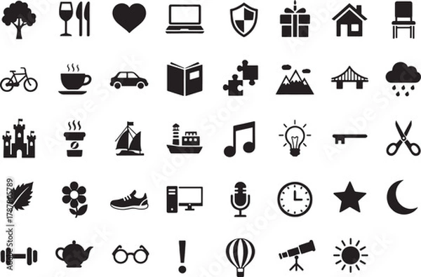 Obraz Collection of diverse icons