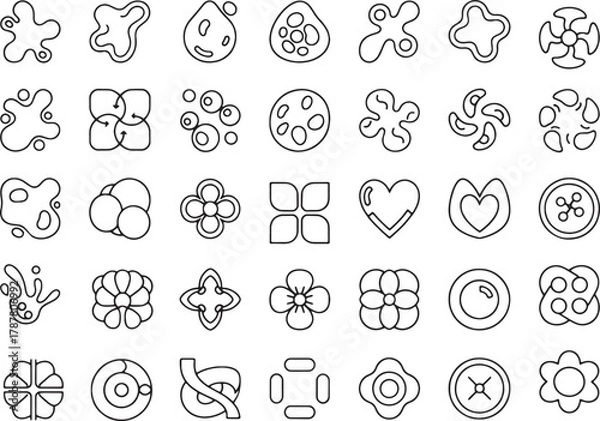 Fototapeta Collection of abstract organic shapes and symbols