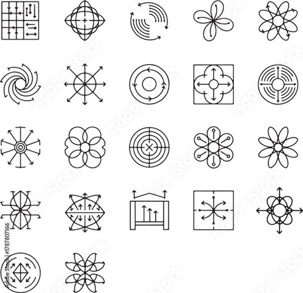 Obraz Collection of abstract arrow and directional symbols