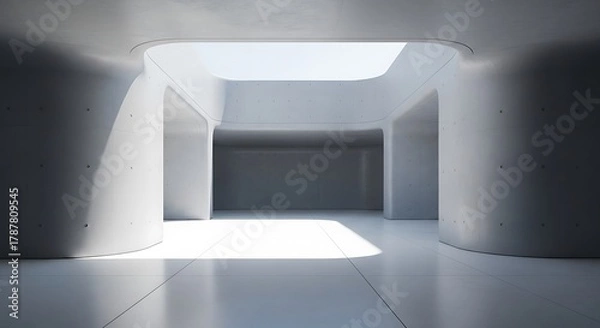 Obraz Minimalist Architecture - Light and Shadow in a Concrete Structure.