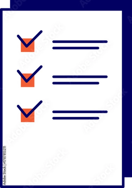 Fototapeta Checklist Illustration with Completed Tasks and Approval, Representing Achievement and Progress