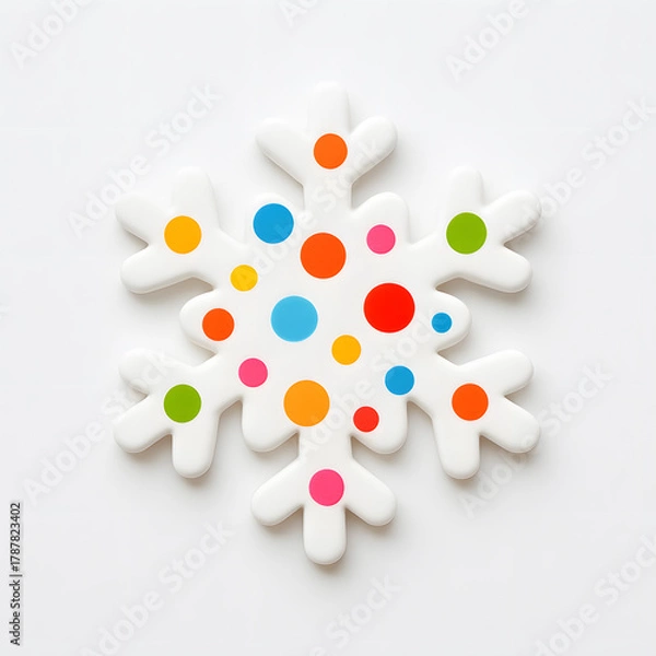 Obraz Snow flakes with polka dots.