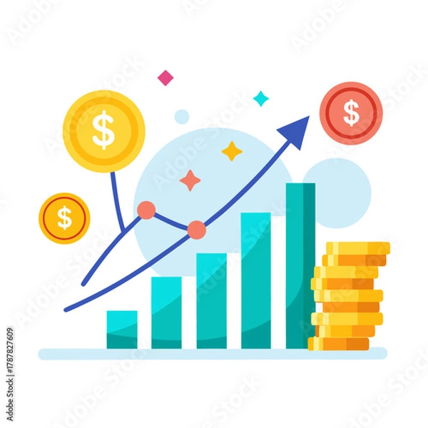 Fototapeta business graph with arrow