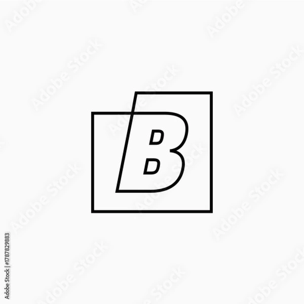 Obraz b letter mark square logo vector icon illustration