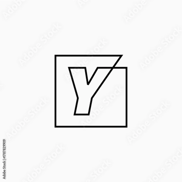 Obraz y letter mark square logo vector icon illustration