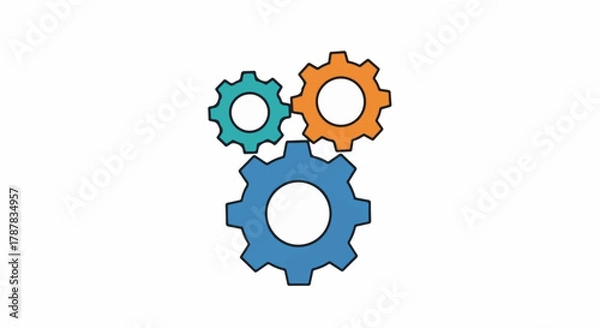 Obraz Interlocking gears symbolize teamwork and efficient operation