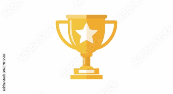 Obraz Golden trophy with star symbolizing achievement, victory, and success