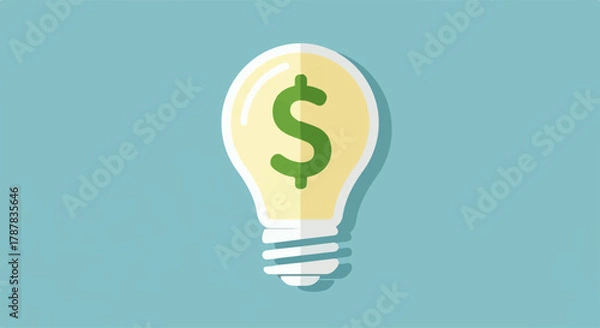 Obraz Bright idea symbolized by a glowing lightbulb with a dollar sign inside