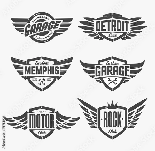 Fototapeta Herby z zestawem skrzydeł