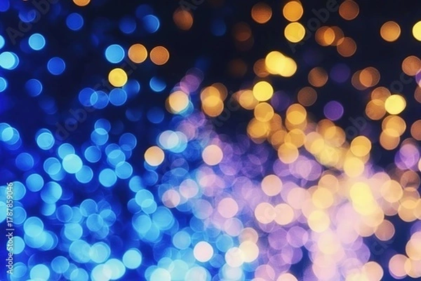 Fototapeta Colorful Blurred Bokeh Lights for Festive Christmas and New Year Background