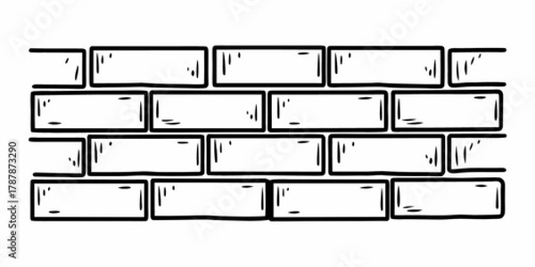 Obraz Minimilist illustration of a brick wall pattern with rectangular bricks in a running bond arrangement style design vector