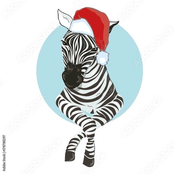 Fototapeta Zebra hat - vector illustration