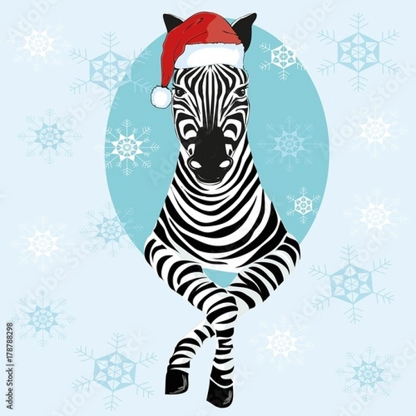 Fototapeta Zebra hat - vector illustration