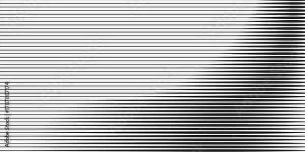 Obraz Thin line halftone gradient texture. Fading vertical stripe gradation background. Repeating wide pattern backdrop.