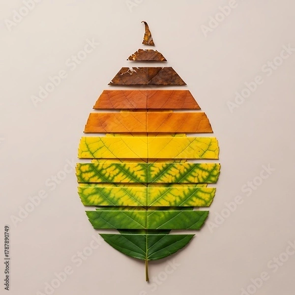 Fototapeta Autumnal Leaf Transformation A Color Spectrum