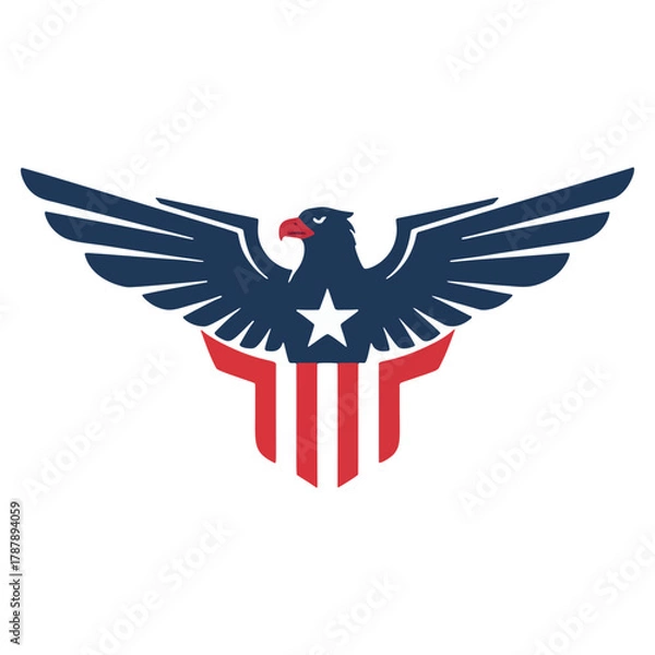 Fototapeta Patriotic Eagle Symbol with American Flag Elements for National Pride