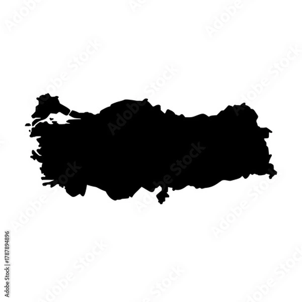Obraz Turkey country map silhouette vector illustration
