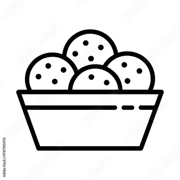 Obraz chicken nugget line icon