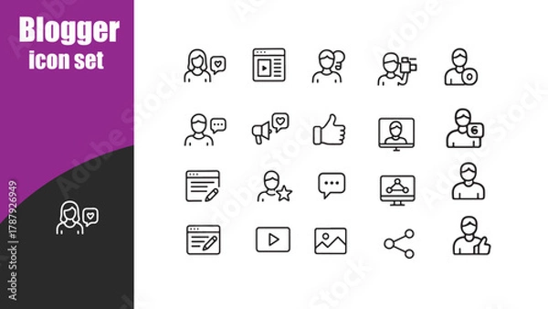 Fototapeta Blogger  icon set.