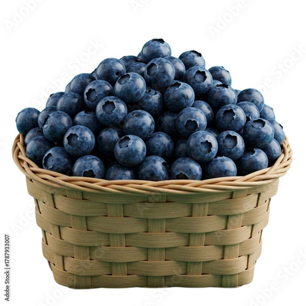 Obraz basket of blueberries ; isolated on a transparent background