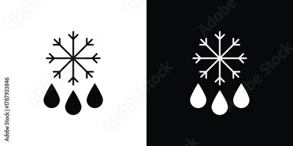Obraz Defrost icon in solid silhouette set. Vector Illustration.