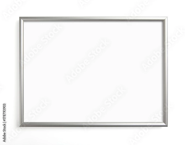 Fototapeta Srebrna ramka do malowania lub obrazu na białym tle.
