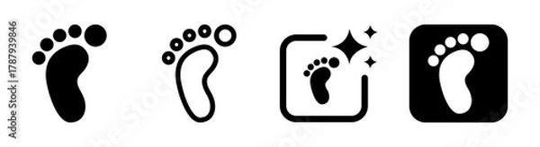 Obraz Detailed foot icon illustration showing human anatomy and structure, perfect for medical, biology, and healthcare designs in transparent black vector PNG format