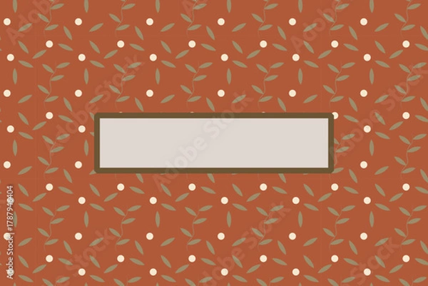 Fototapeta Terracotta Botanical Seamless Pattern with Label Frame