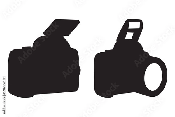 Fototapeta 
Digital camera silhouette icon with circular arrows for photography concept