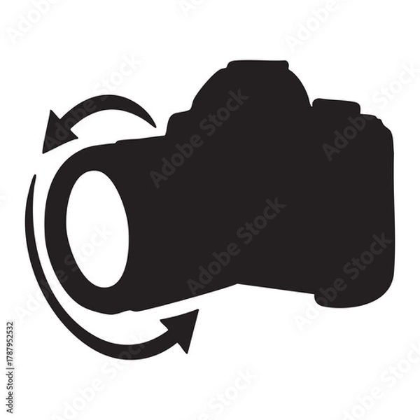 Fototapeta 
Digital camera silhouette icon with circular arrows for photography concept
