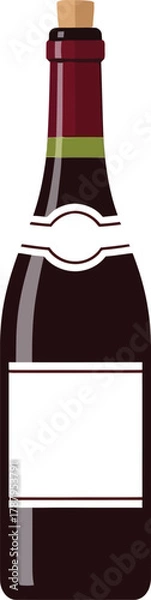 Obraz Wine bottle and two glasses for celebration