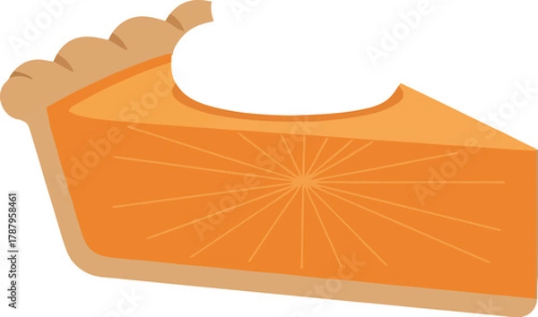 Obraz Slice of pumpkin pie with whipped cream