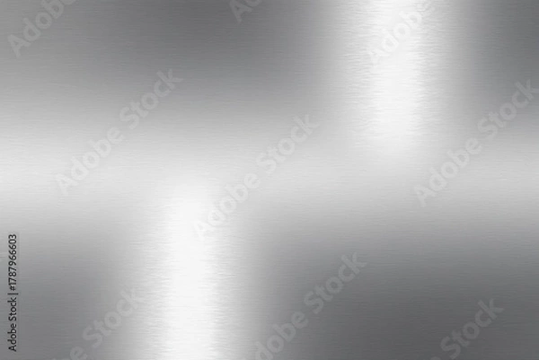 Fototapeta Brushed metallic texture with reflections, shiny silver surface