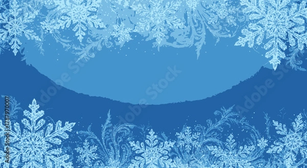 Obraz Christmas Holiday Frame and Decorative Border – Frosted Pattern Design, Seasonal Xmas Decoration, Winter Ornament, Festive Snowflake Artwork, Elegant Holiday Greeting, Repeating Seasonal Frame