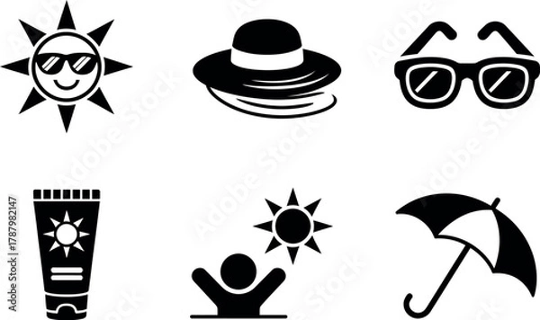 Fototapeta Summer protection icons