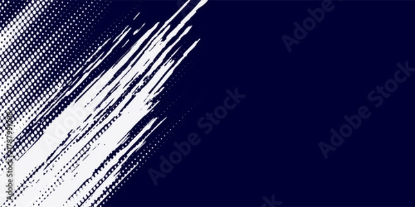 Fototapeta Dots halftone white \u0026 blue color pattern gradient grunge texture background. Dots pop art comics sport style vector illustration