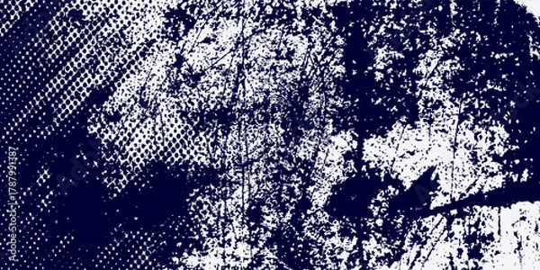 Fototapeta Dots halftone white \u0026 blue color pattern gradient grunge texture background. Dots pop art comics sport style vector illustration