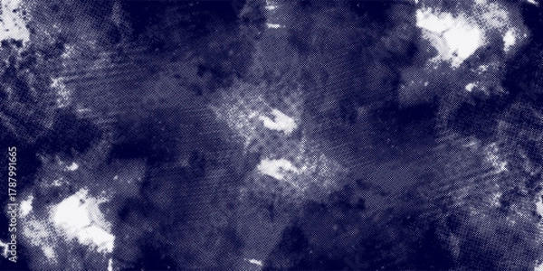 Fototapeta Dots halftone white \u0026 blue color pattern gradient grunge texture background. Dots pop art comics sport style vector illustration