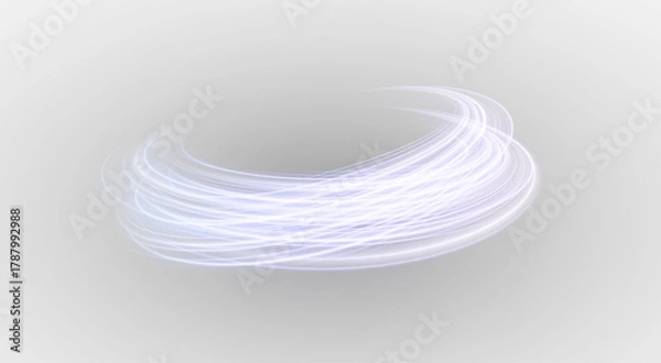Fototapeta Magic twirl of energy forming a radiant tornado vortex with glowing lines. Futuristic portal of light and sparkle in a bright circular motion.