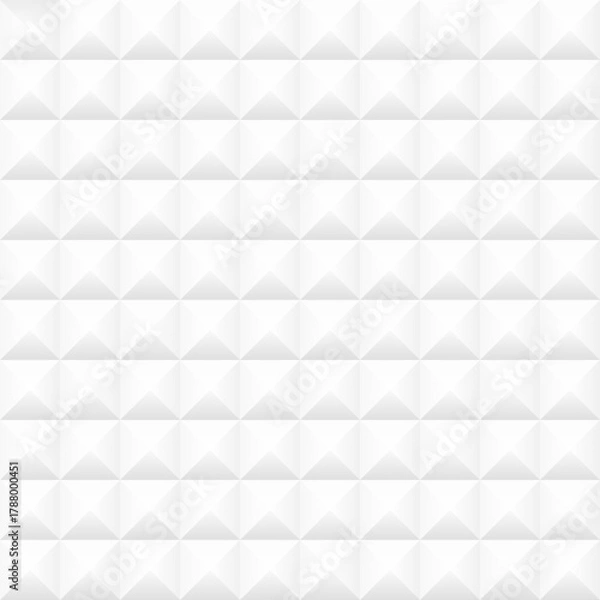 Fototapeta 3D pyramid pattern background. Abstract geometric design texture. White abstract texture. Vector illustration